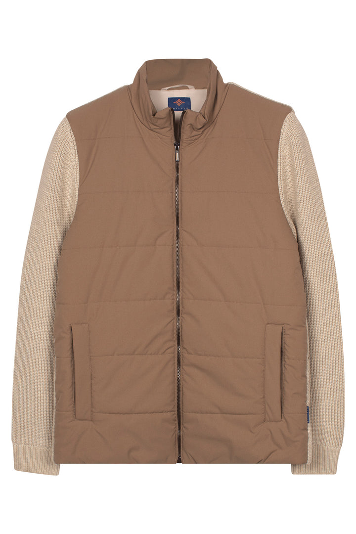 Quilted Front Vest - Beige