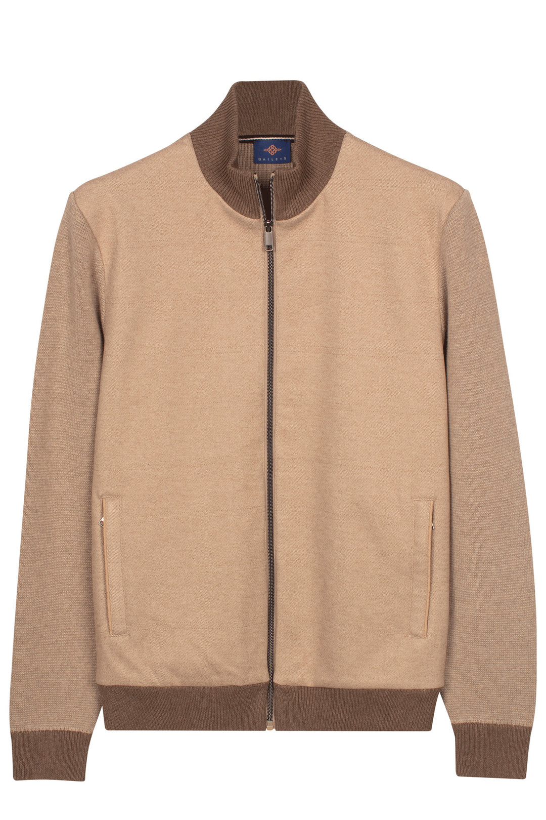 Cotton-Cashmere Textured Cardigan - Beige