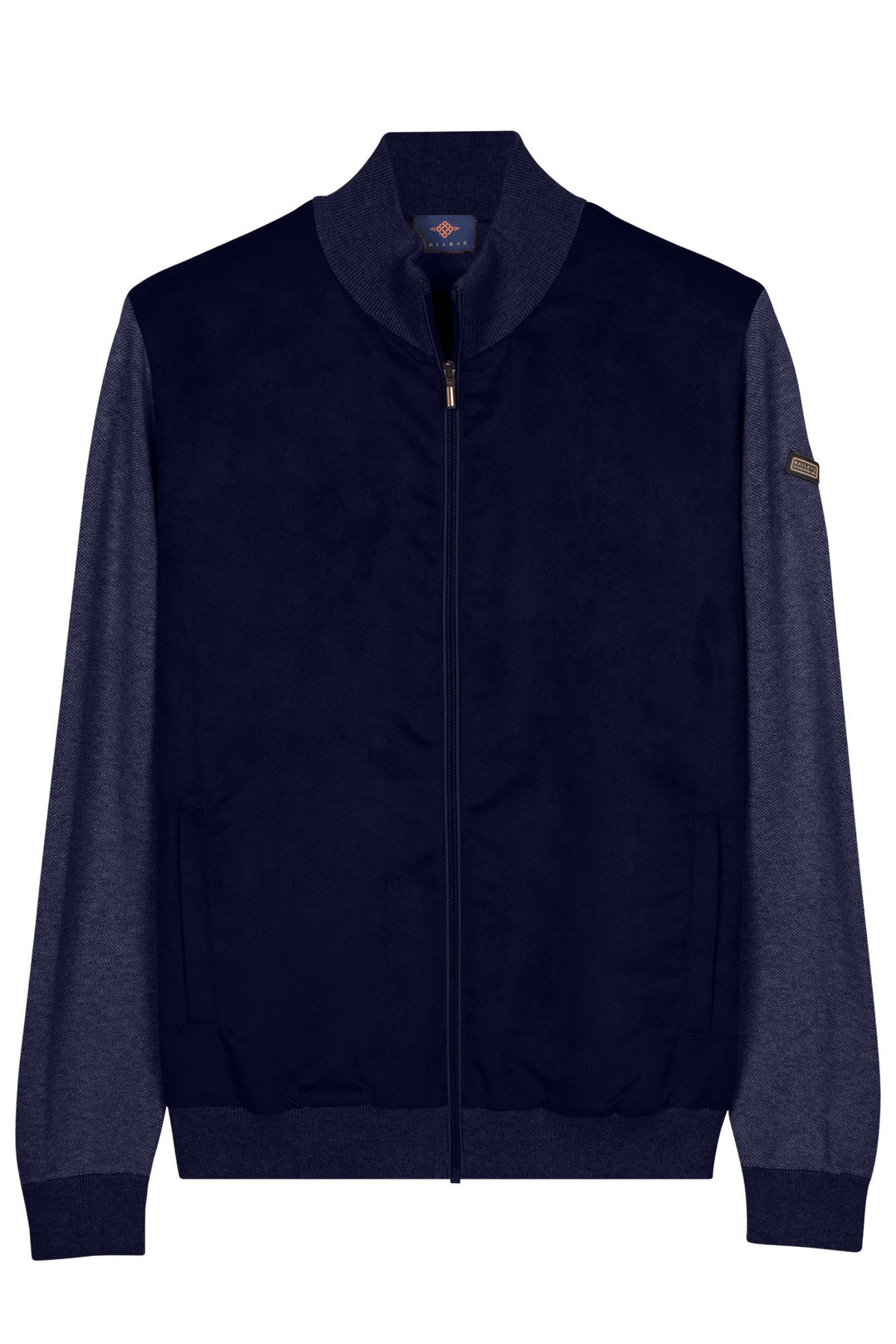 Suedine Front Cardigan - Blue