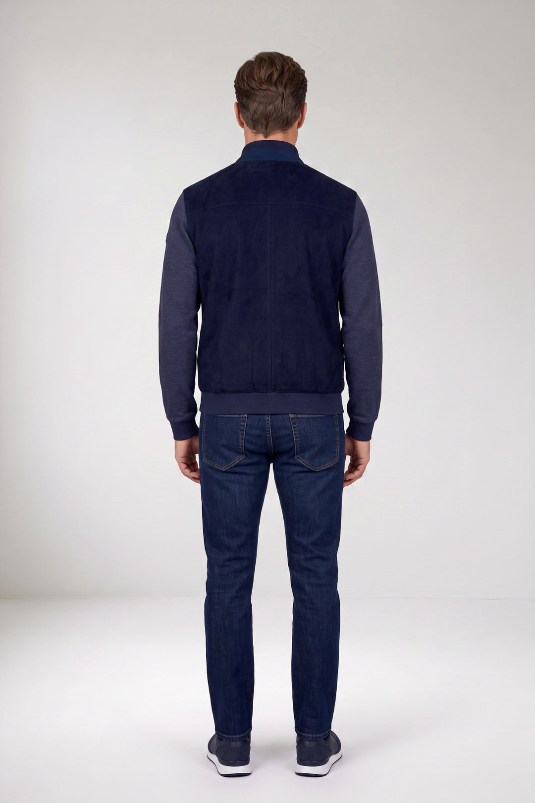 Suedine Front Cardigan - Blue
