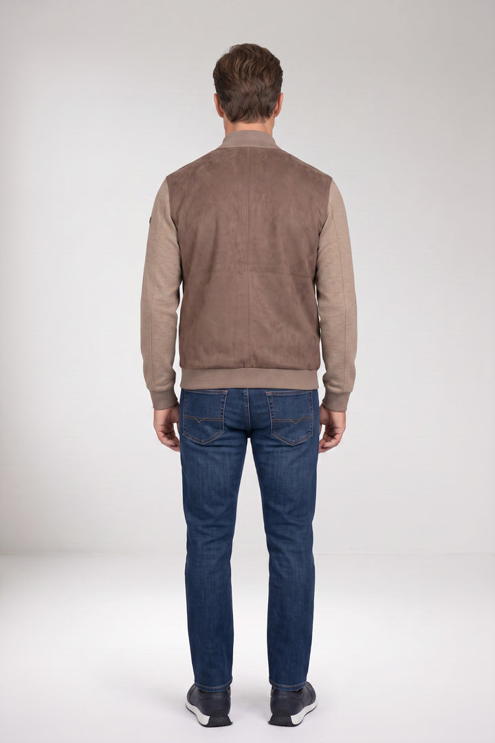 Suedine Front Cardigan - Taupe
