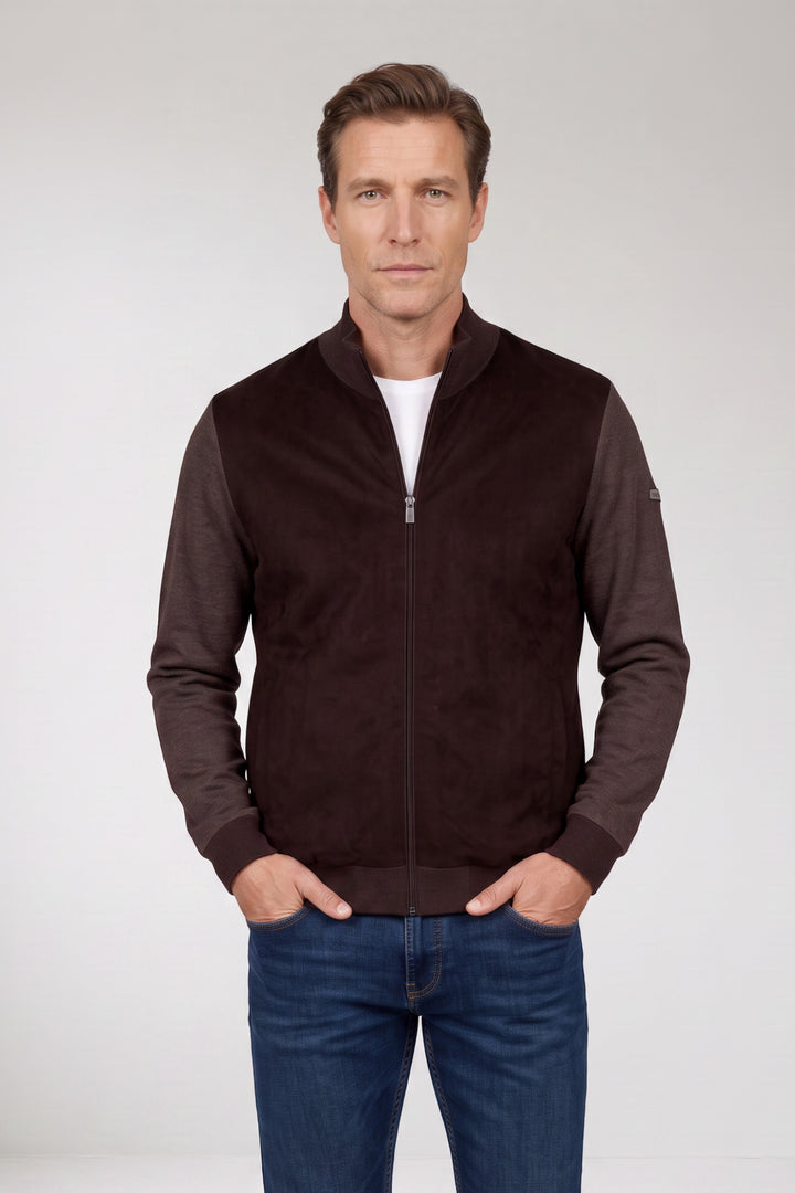 Vest met Suedine Voorzijde - Bruin