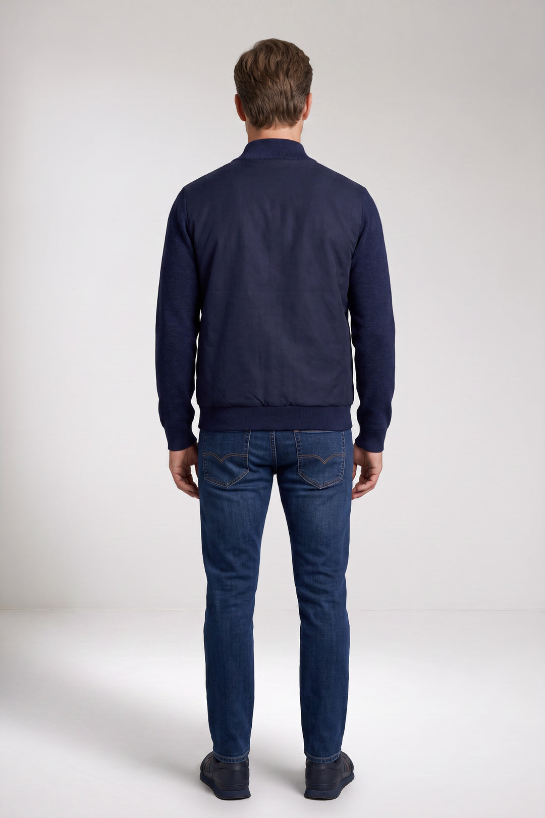 Licht Gewatteerd Vest met Suedine Voorzijde - Blauw