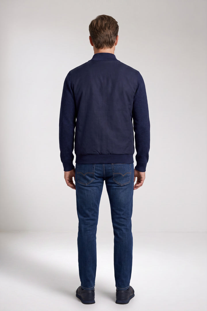 Licht Gewatteerd Vest met Suedine Voorzijde - Blauw