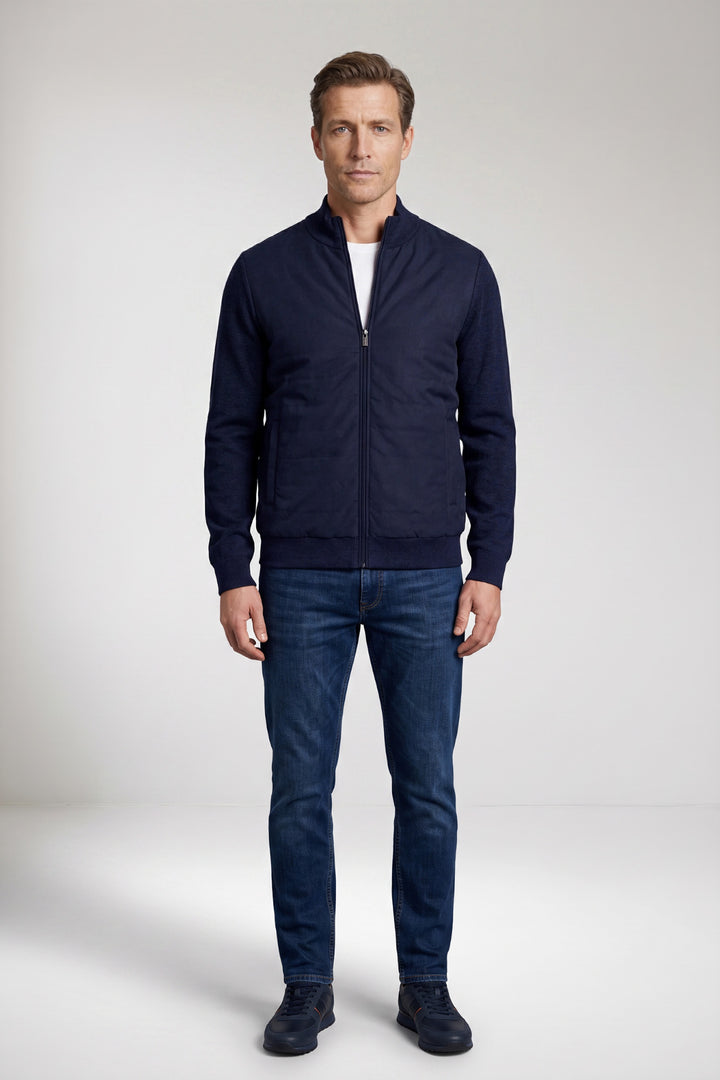 Licht Gewatteerd Vest met Suedine Voorzijde - Blauw