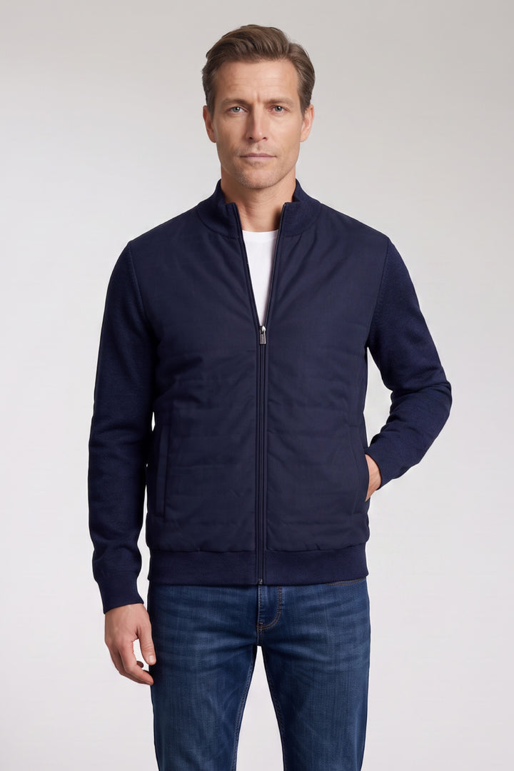 Licht Gewatteerd Vest met Suedine Voorzijde - Blauw