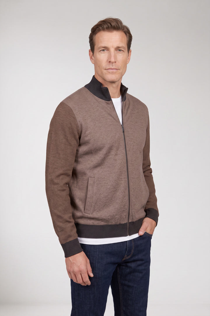 Cotton-Cashmere Twill Vest - Beige