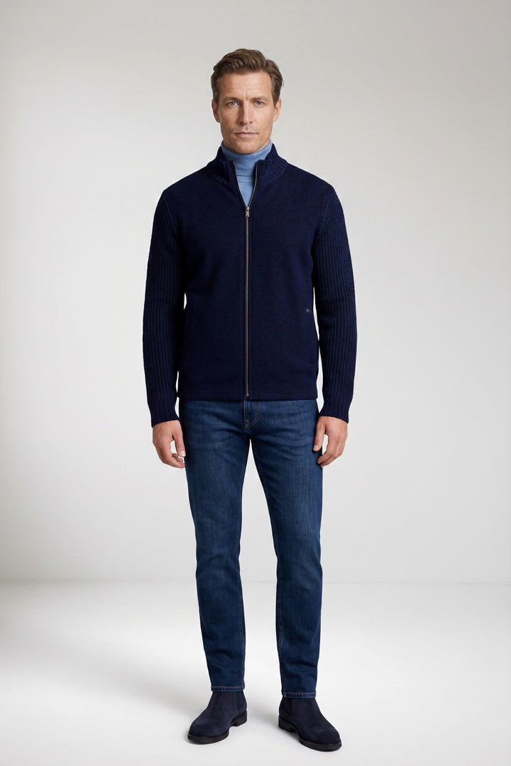 Licht Gewatteerd Knit Vest - Blauw