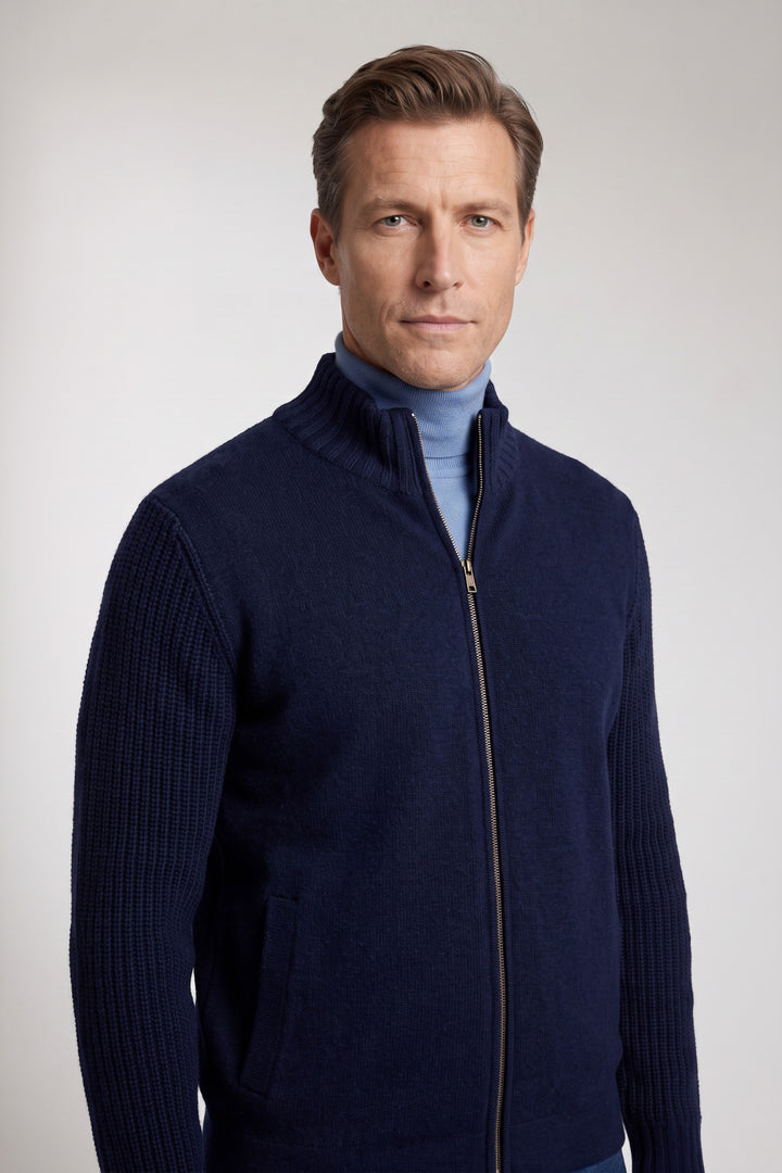 Licht Gewatteerd Knit Vest - Blauw