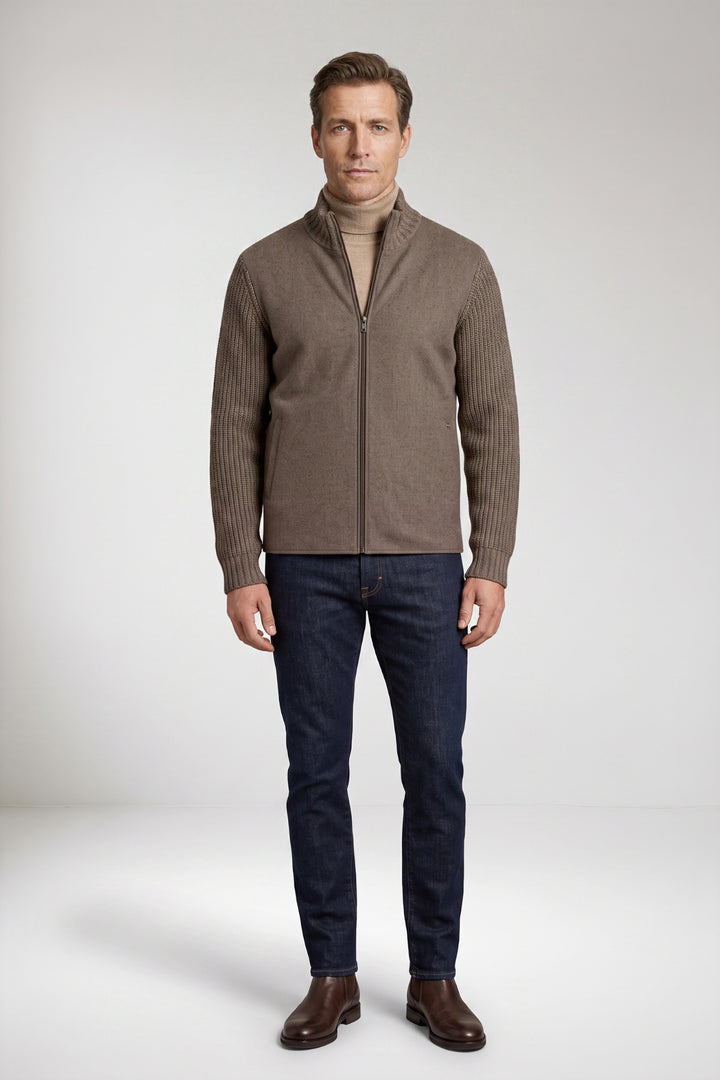 Licht Gewatteerd Knit Vest - Bruin