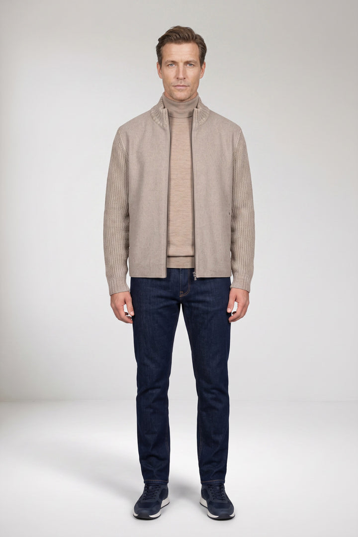 Licht Gewatteerd Knit Vest - Beige