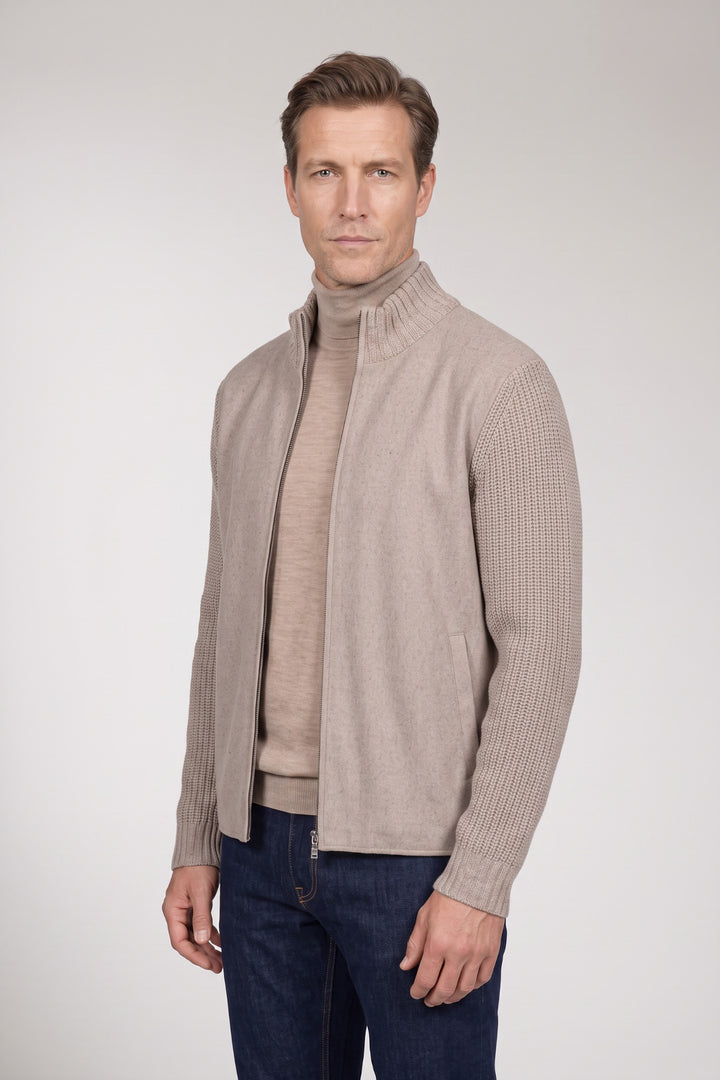 Licht Gewatteerd Knit Vest - Beige