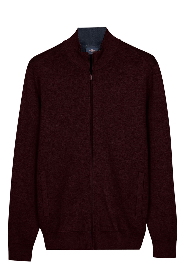 Cotton-Cashmere Cardigan - Burgundy