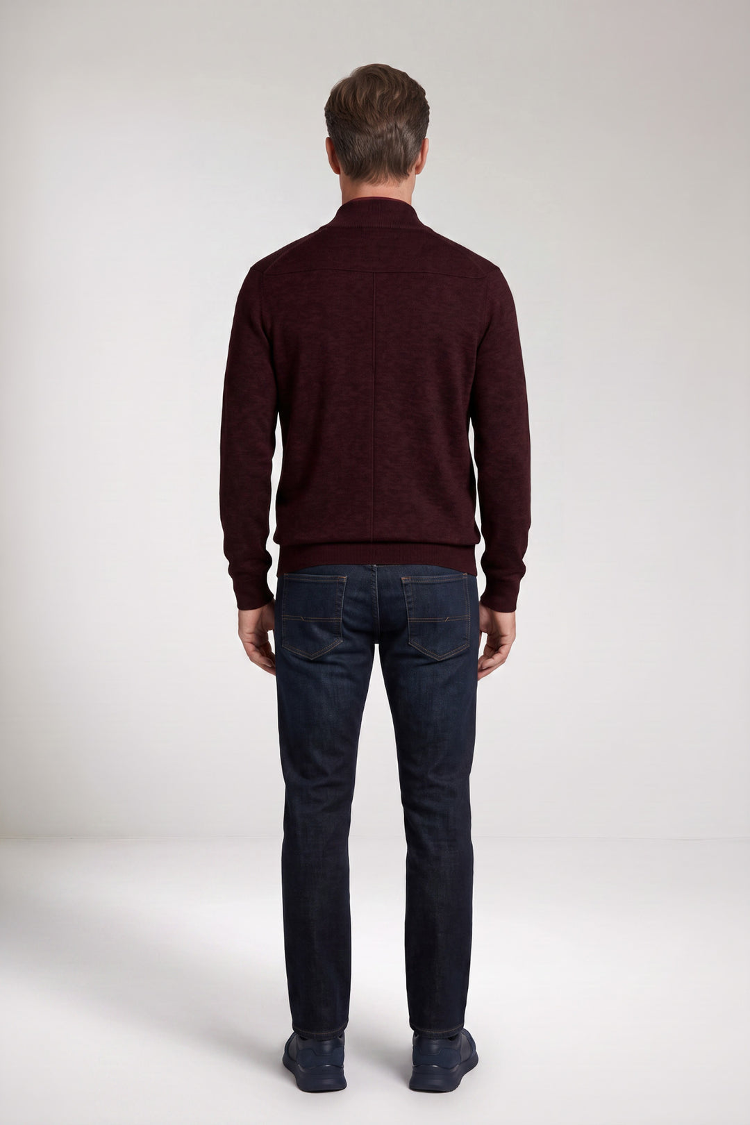 Cotton-Cashmere Cardigan - Burgundy