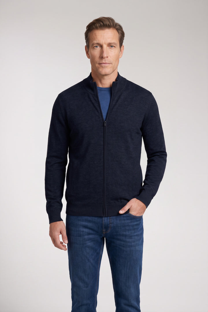 Cotton-Cashmere Cardigan - Blue