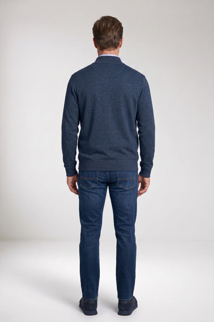 Cotton-Cashmere Cardigan - Denim Blue