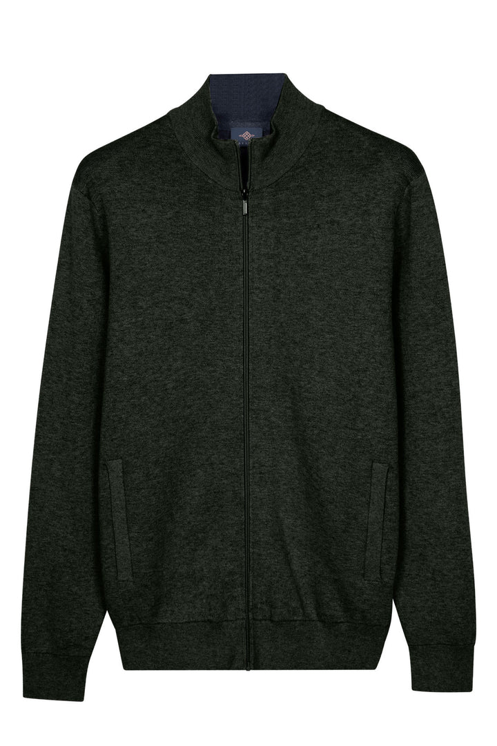 Katoen-Cashmere Vest - Donkergroen
