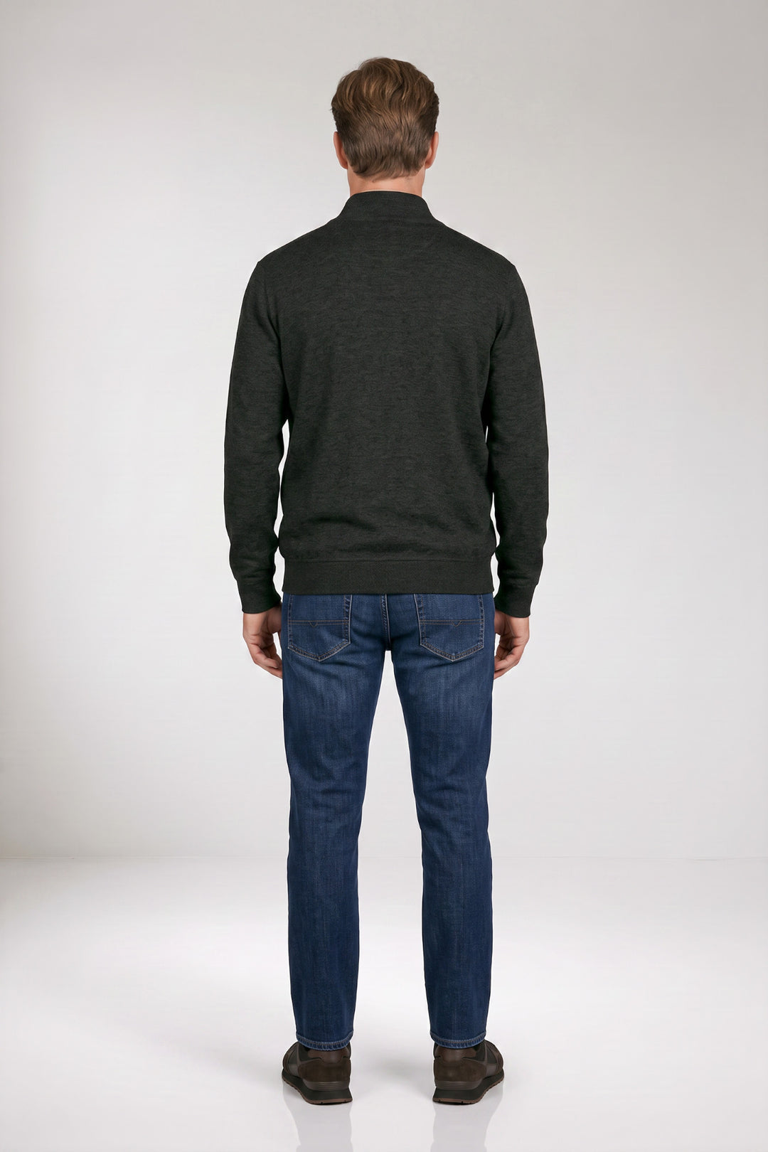 Katoen-Cashmere Vest - Donkergroen