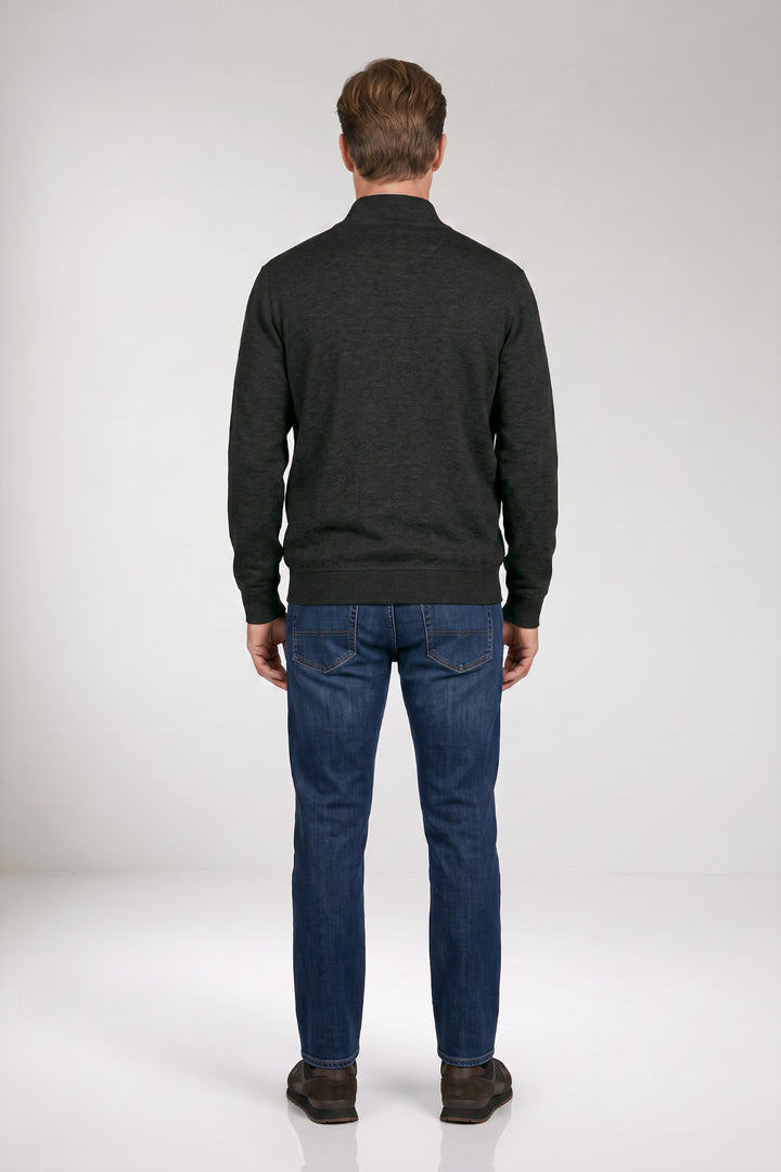 Katoen-Cashmere Vest - Donkergroen
