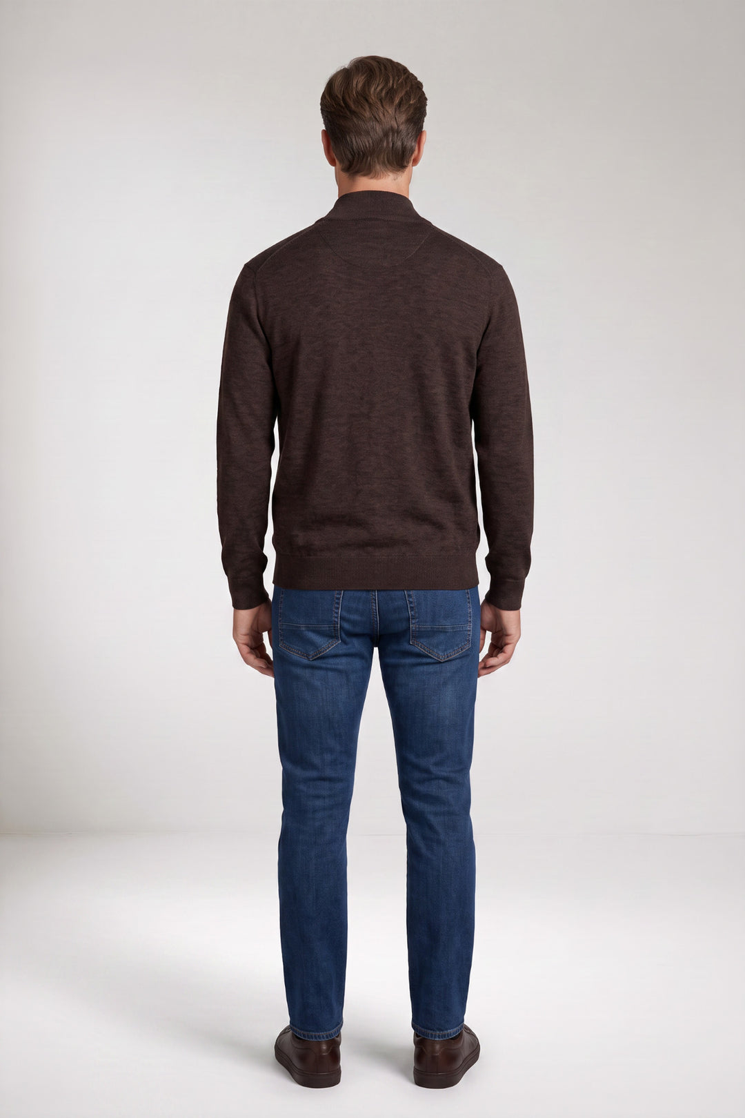 Katoen-Cashmere Vest - Bruin