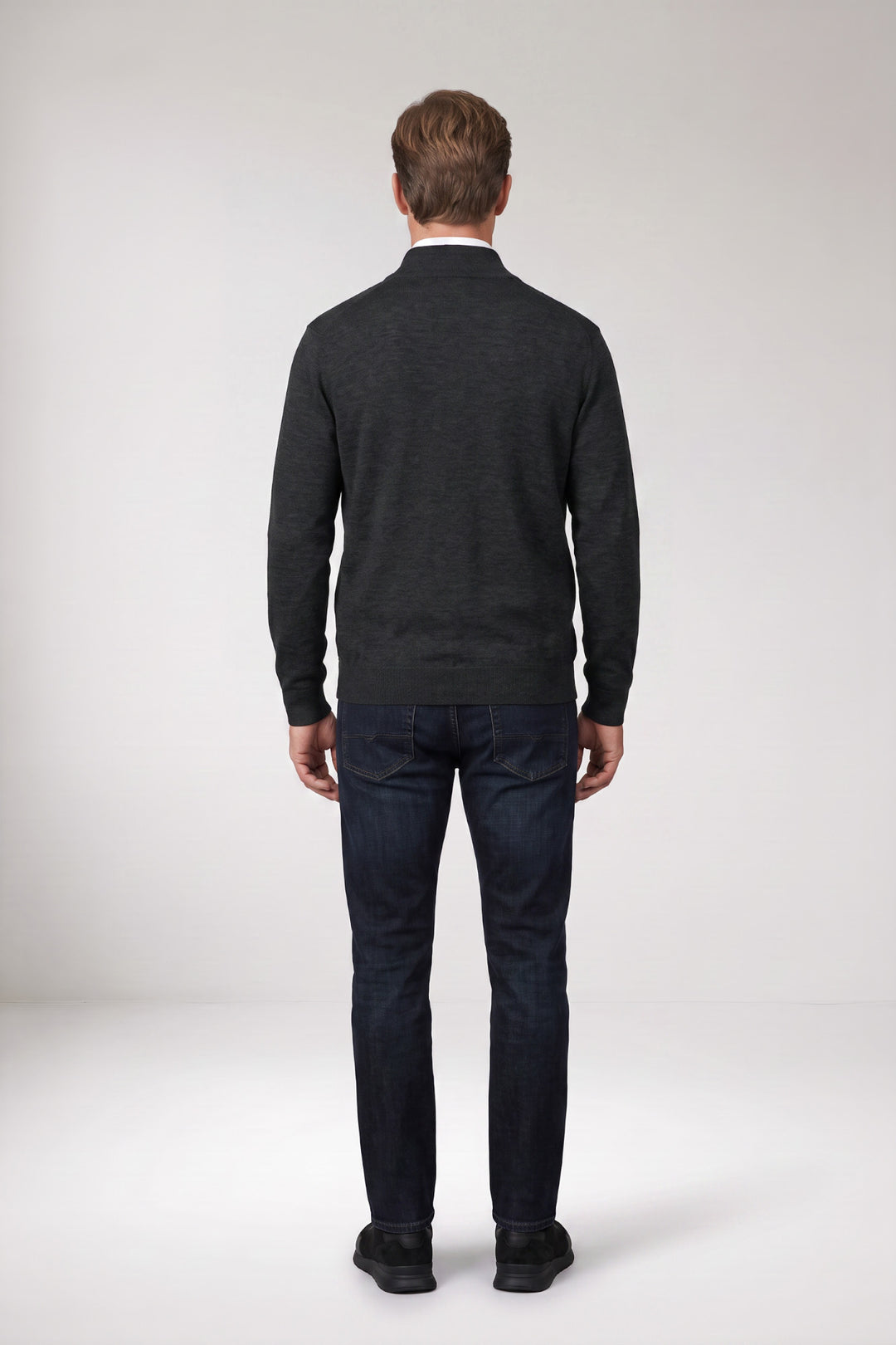 Cotton-Cashmere Cardigan - Dark Grey