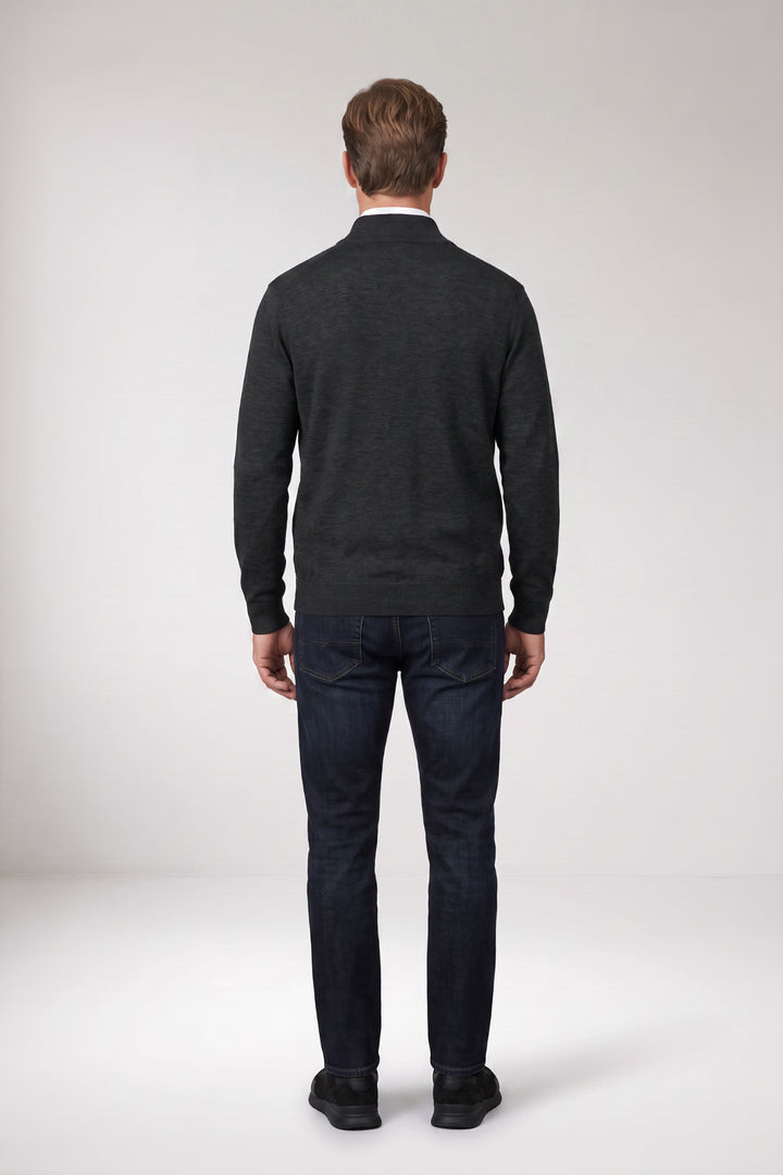 Cotton-Cashmere Cardigan - Dark Grey