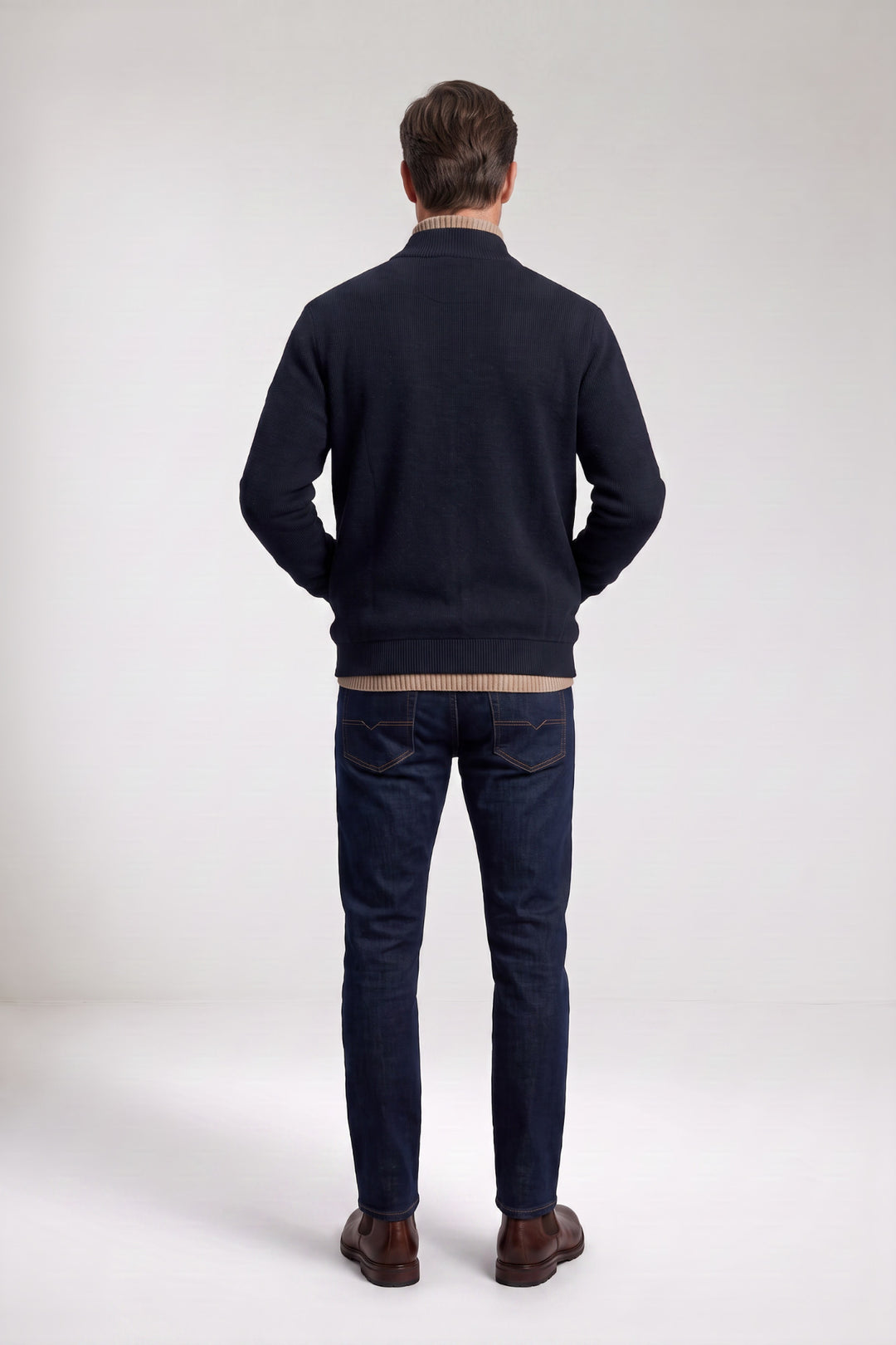 Gevoerd Katoen-Cashmere Vest - Blauw