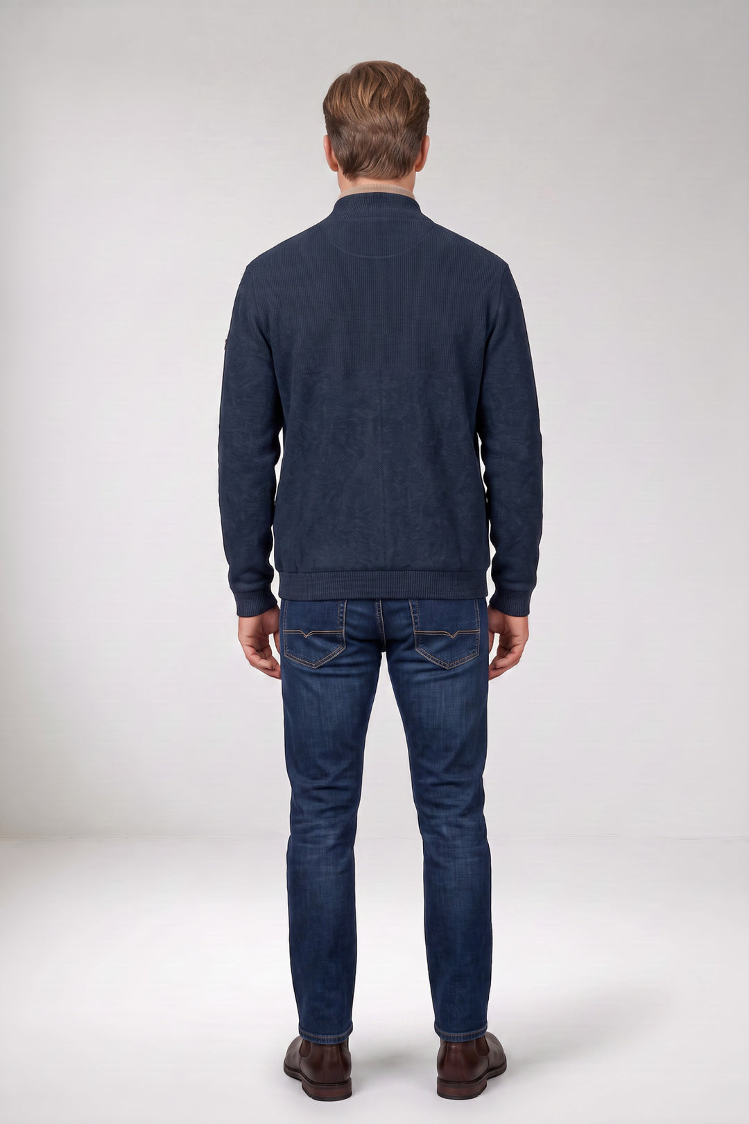 Gevoerd Katoen-Cashmere Vest - Denimblauw