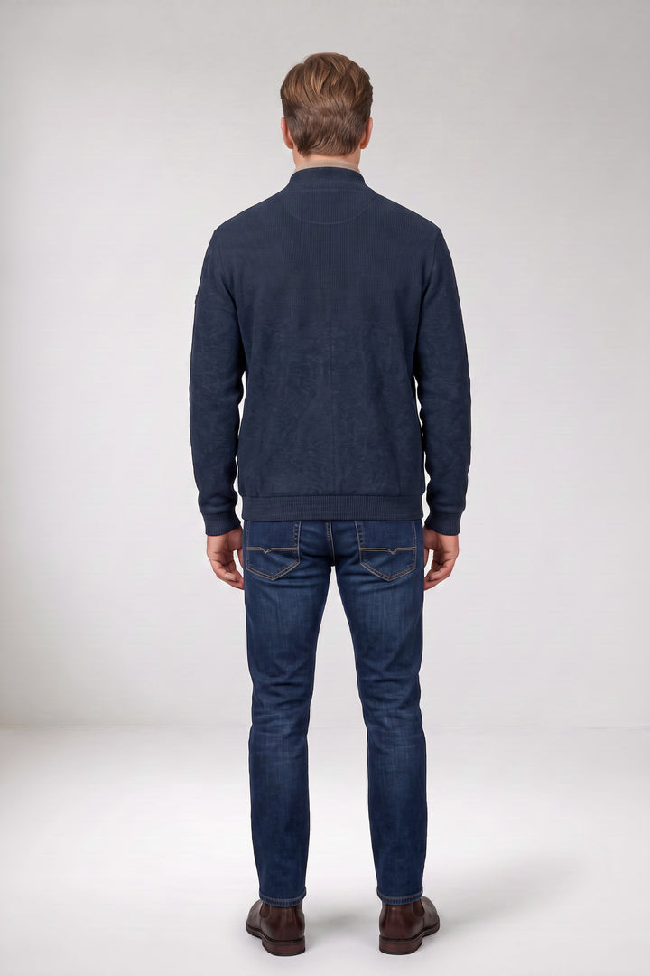 Gevoerd Katoen-Cashmere Vest - Denimblauw
