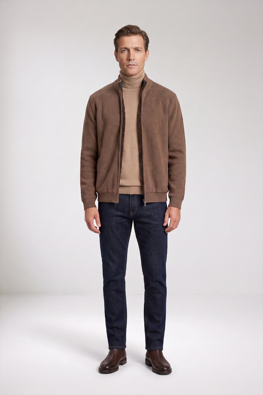 Lined Cotton-Cashmere Cardigan - Taupe