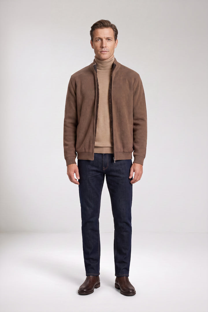 Lined Cotton-Cashmere Cardigan - Taupe