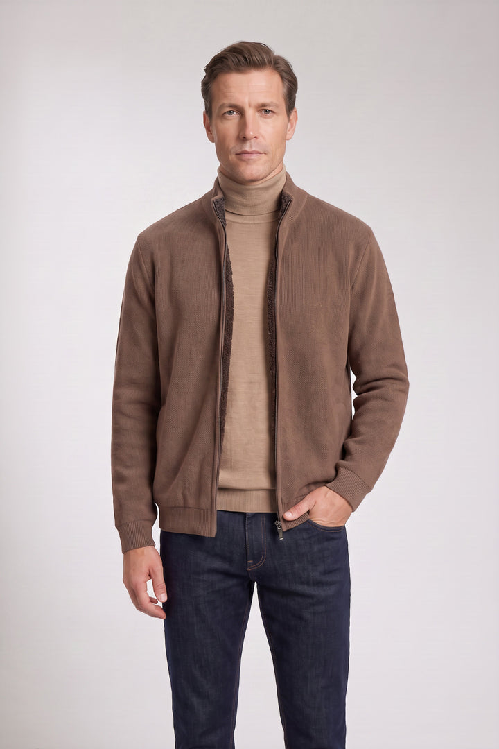 Lined Cotton-Cashmere Cardigan - Taupe