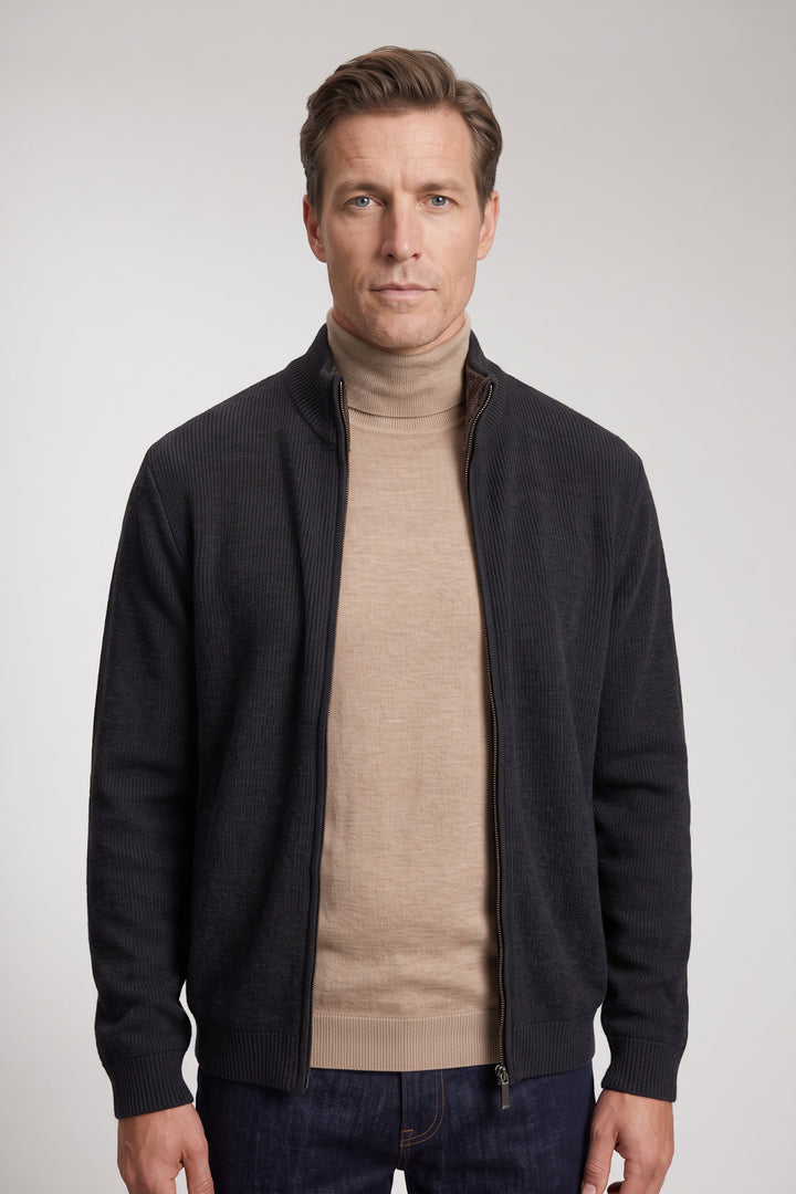 Gevoerd Katoen-Cashmere Vest - Donkergrijs
