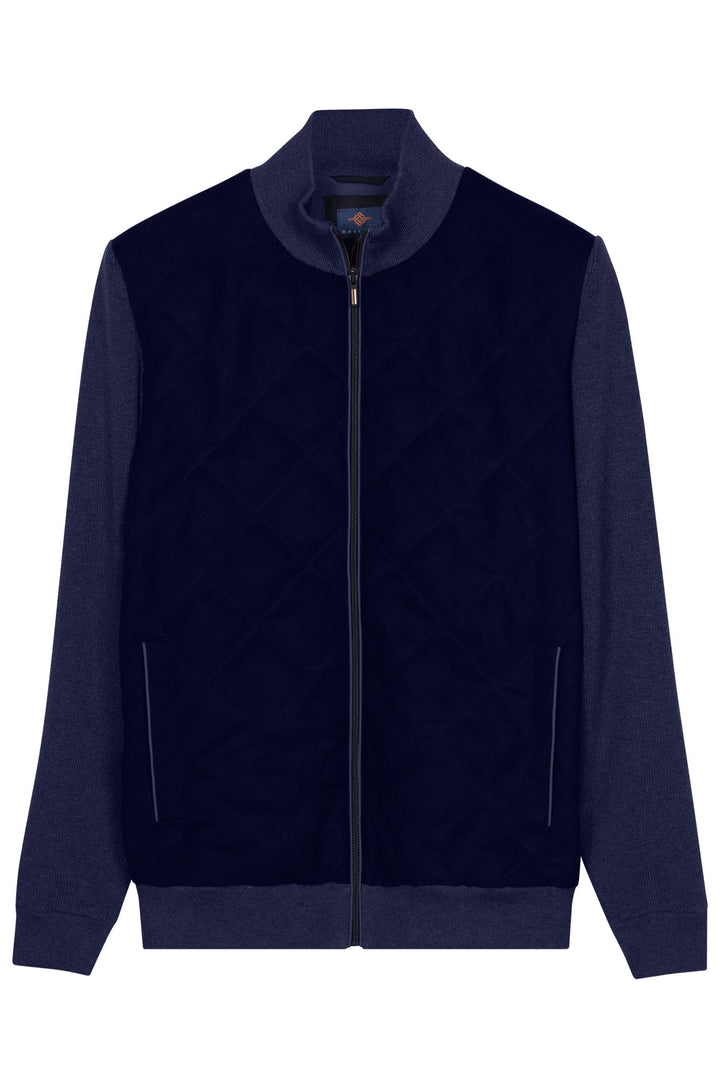 Gewatteerd Katoen-Cashmere Vest - Blauw