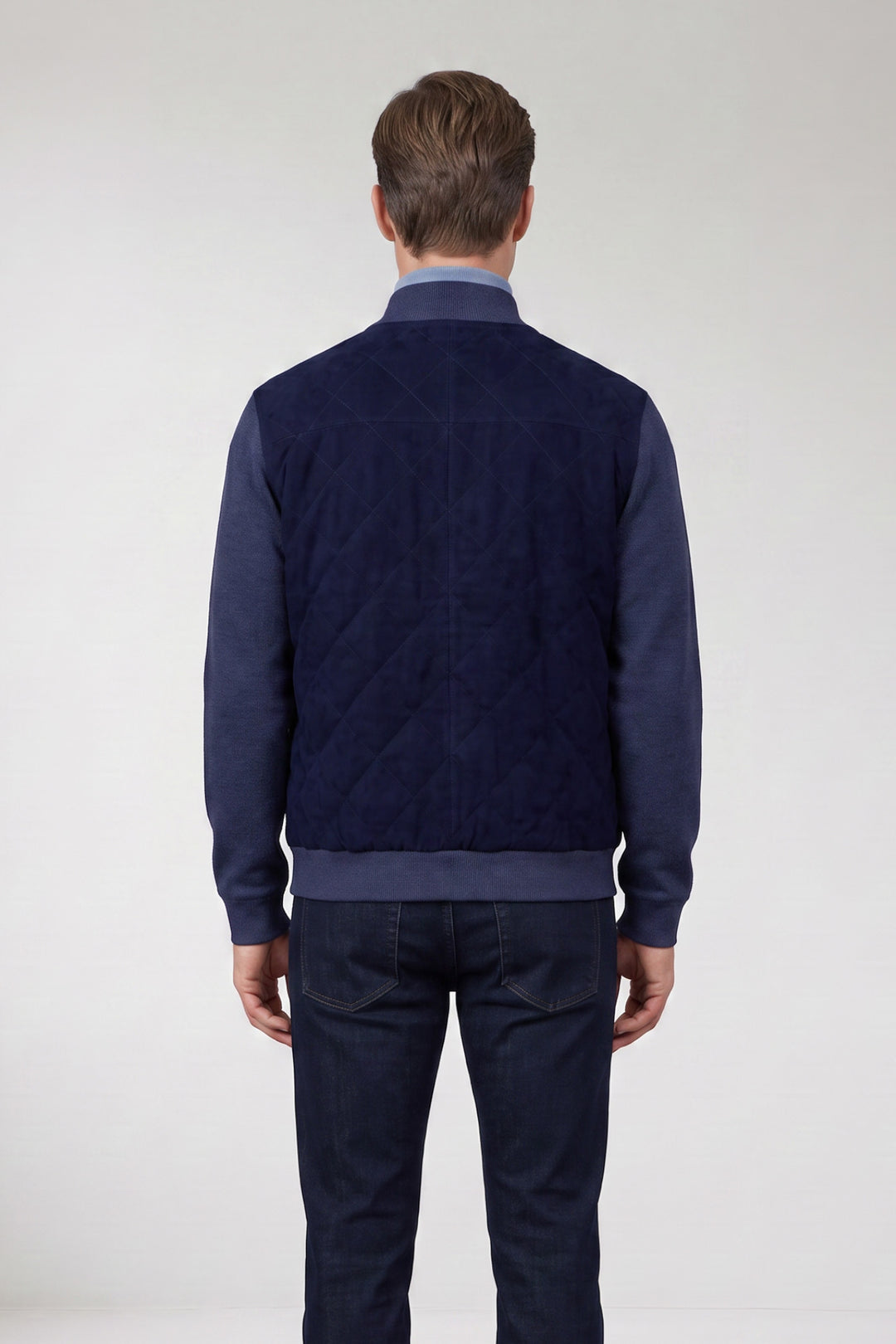 Gewatteerd Katoen-Cashmere Vest - Blauw