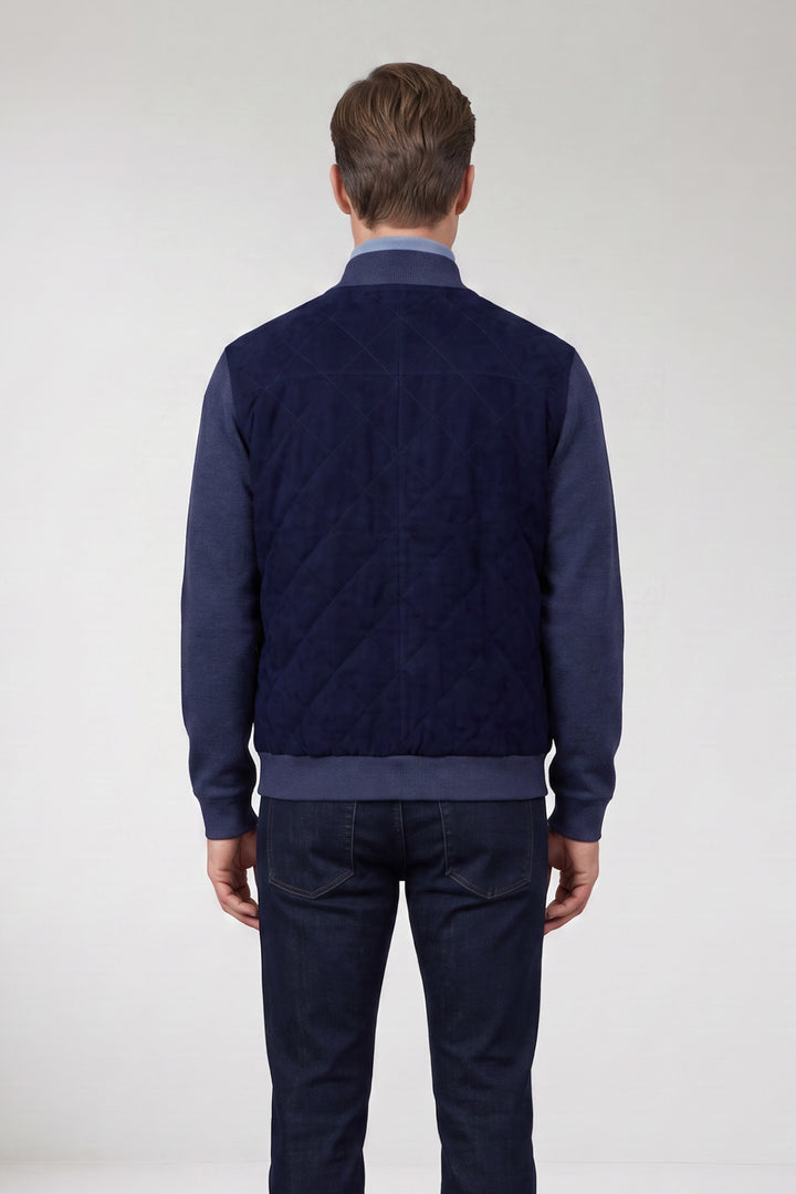 Gewatteerd Katoen-Cashmere Vest - Blauw