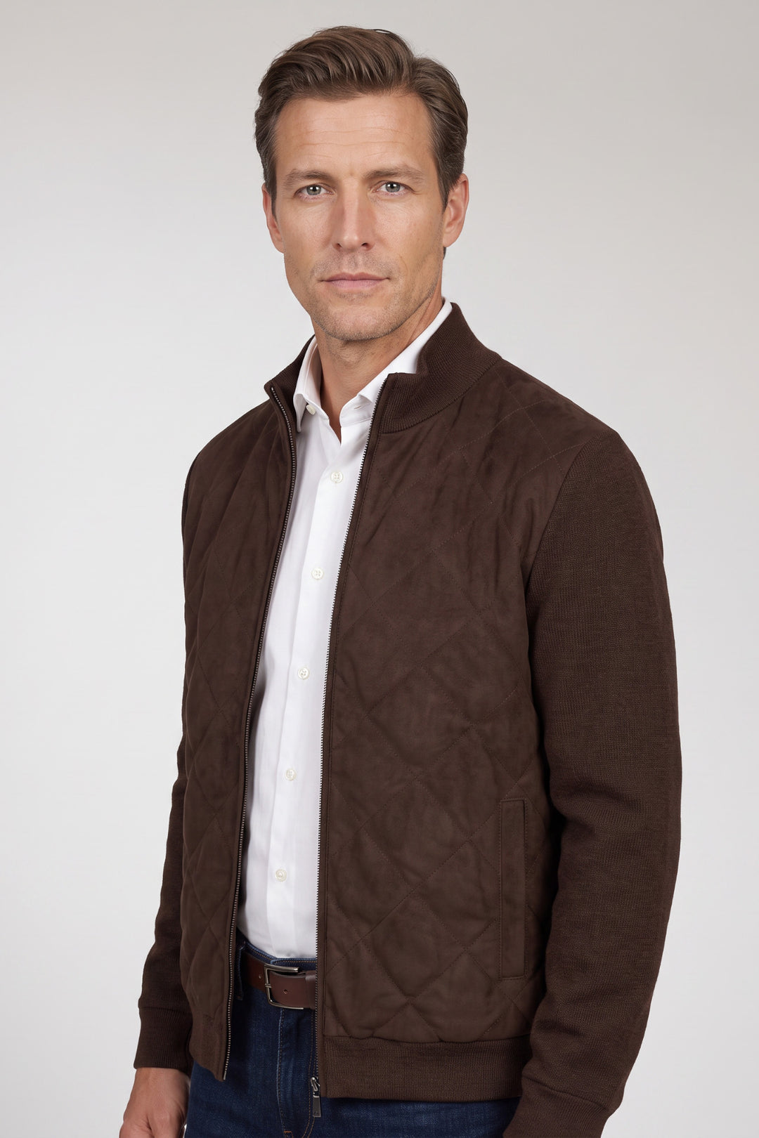 Padded Cotton-Cashmere Vest - Brown