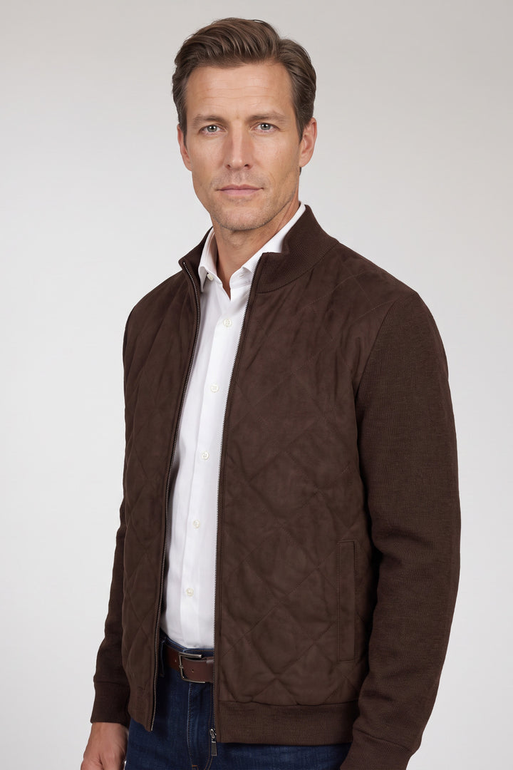 Padded Cotton-Cashmere Vest - Brown