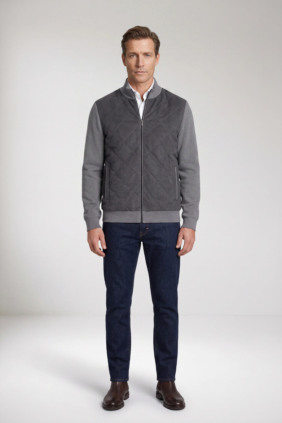 Quilted Cotton-Cashmere Vest - Dark Grey