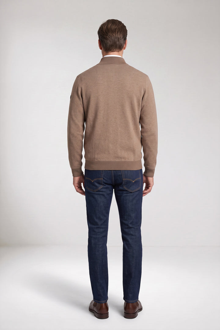 Two-tone Katoen-Cashmere Vest - Taupe