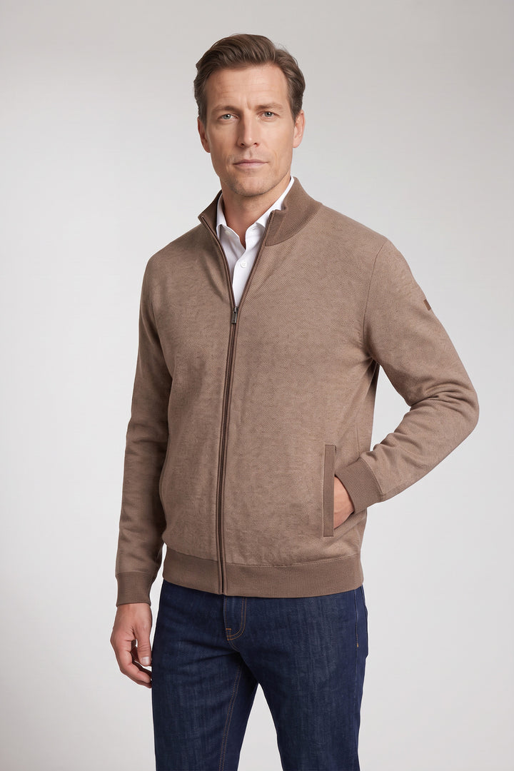 Two-tone Katoen-Cashmere Vest - Taupe