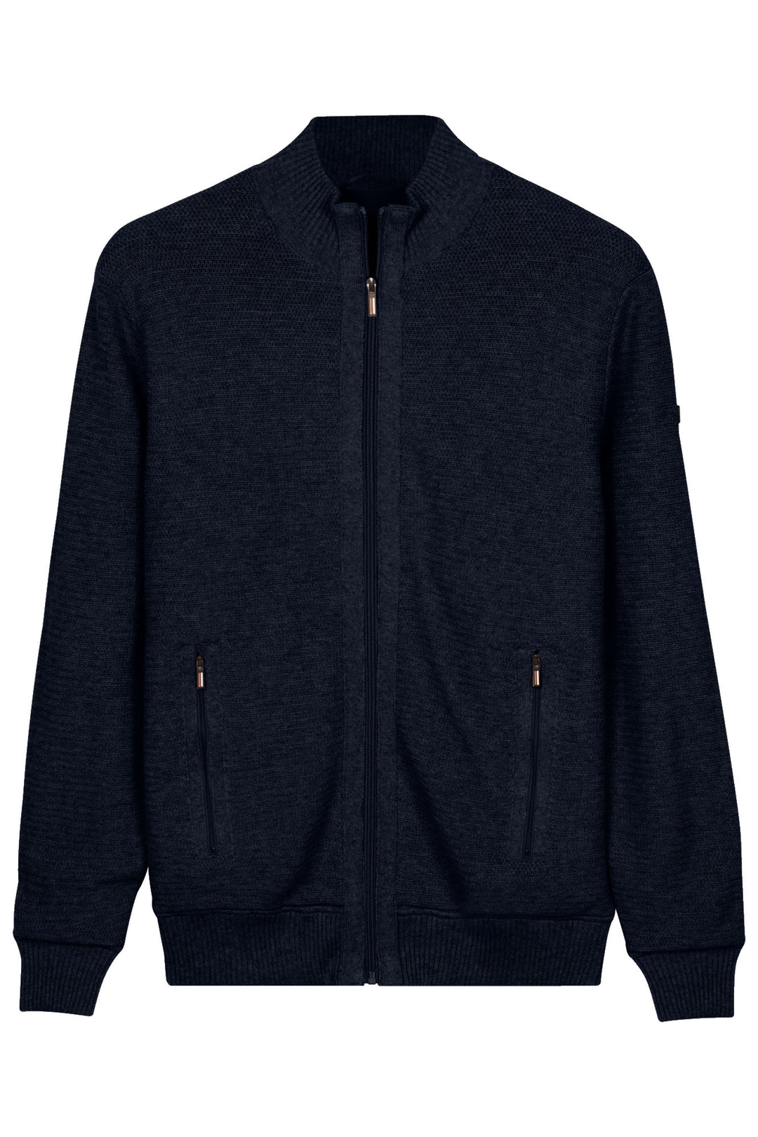 Gebreid Katoen-Cashmere Vest - Blauw