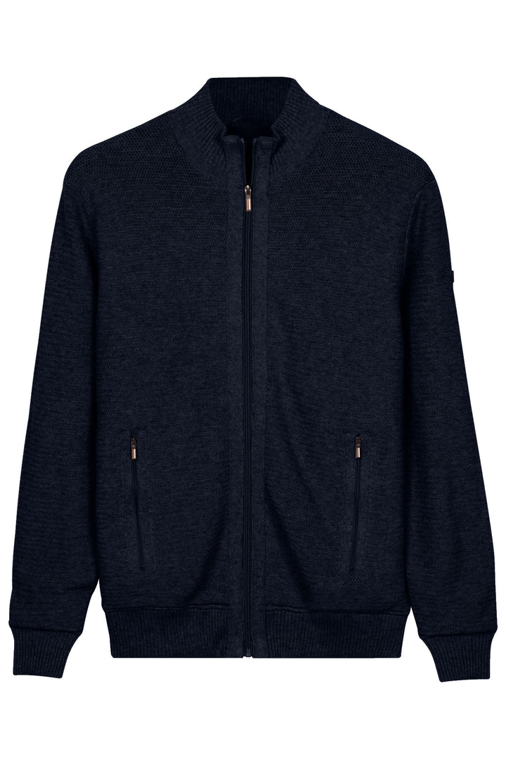 Gebreid Katoen-Cashmere Vest - Blauw