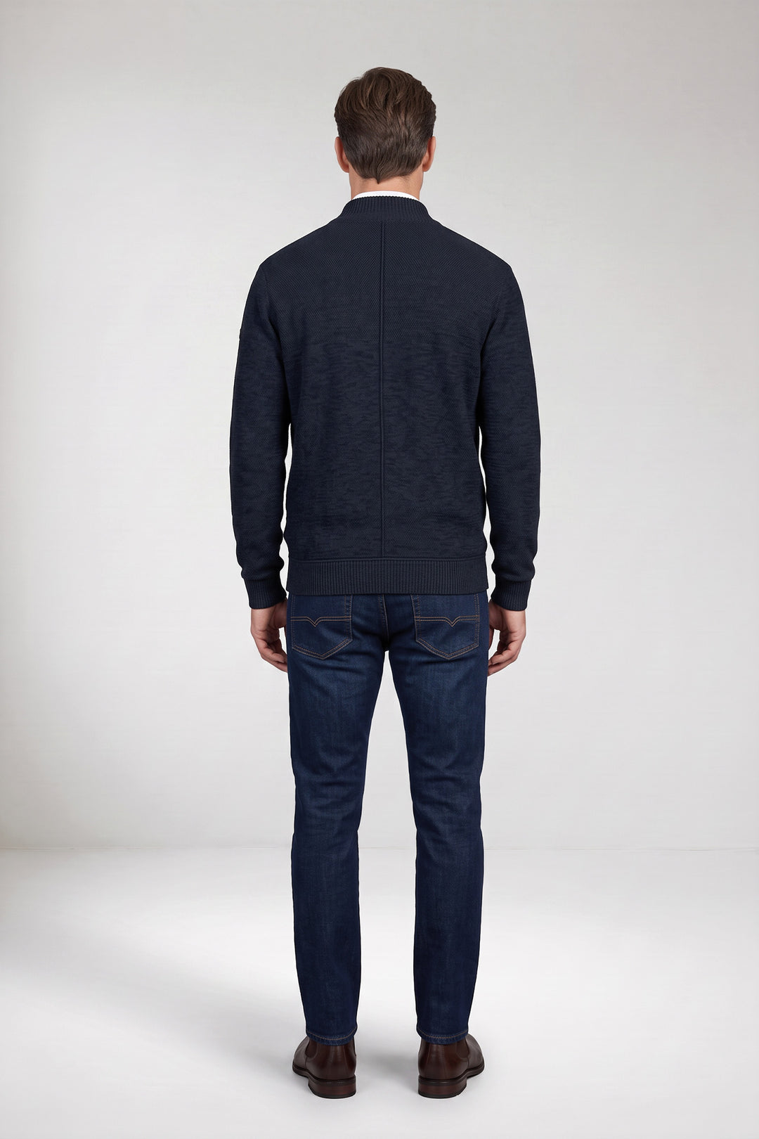 Gebreid Katoen-Cashmere Vest - Blauw
