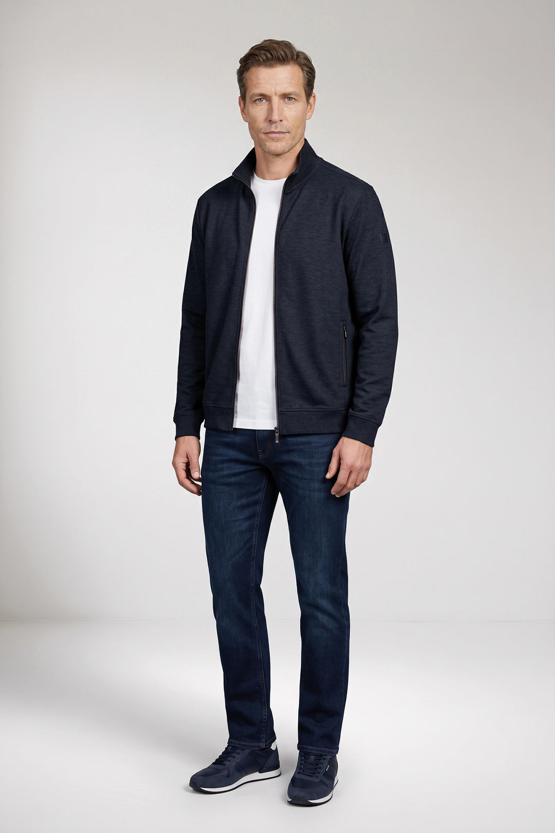 Double Face Sweatvest - Blauw