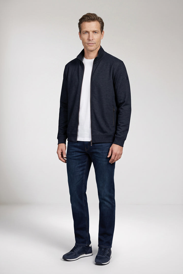 Double Face Sweatvest - Blauw