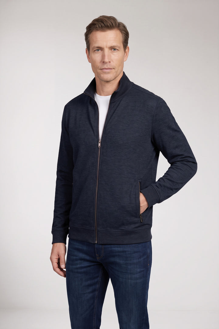 Double Face Sweatvest - Blauw