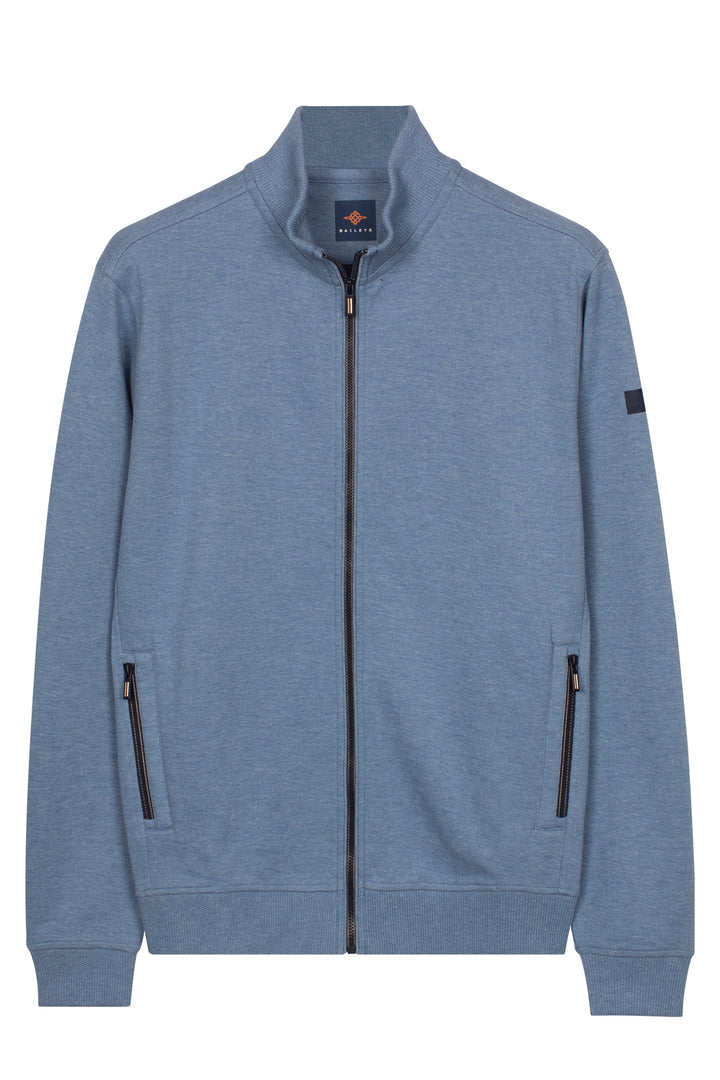 Double Face Sweatvest - Middenblauw