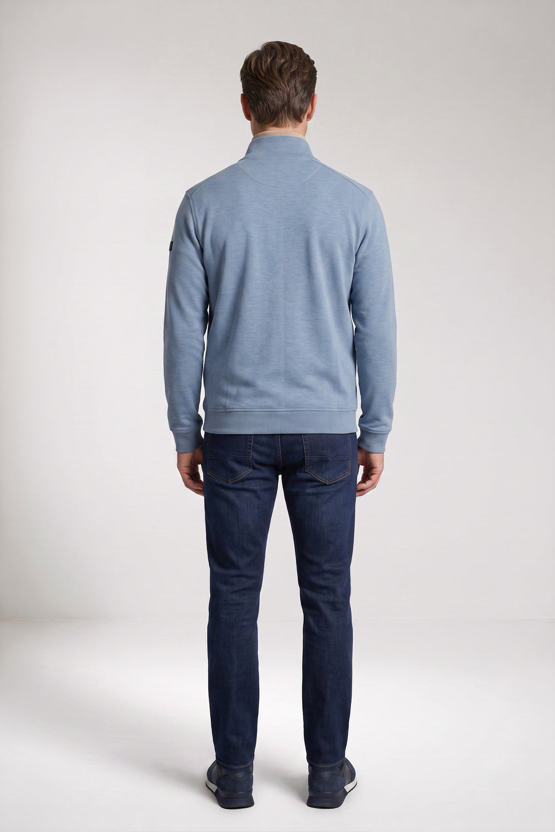 Double Face Sweatvest - Middenblauw