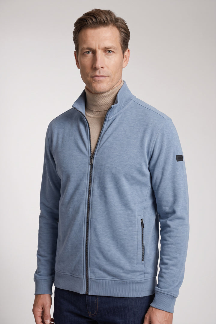 Double Face Sweatvest - Middenblauw